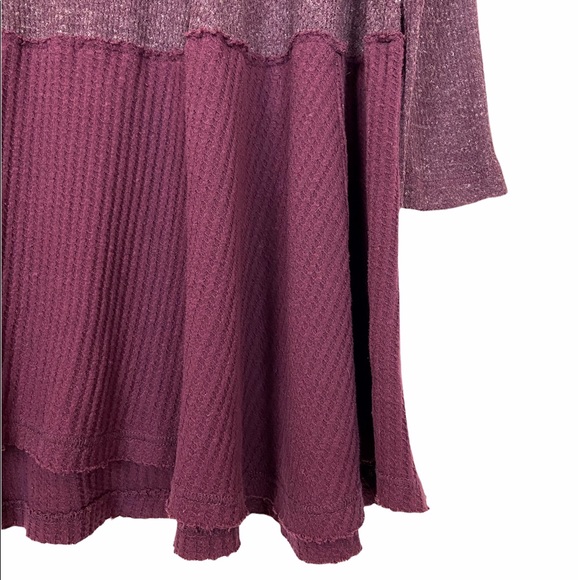 Free People Half & Half Thermal Waffle Knit Top XS - Picture 6 of 7